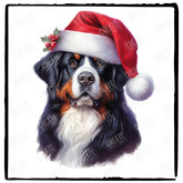 Christmas Dog Design Bernese Mountain Breed Cute Xmas Santa Hat Doggie