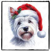 Christmas Dog Design West Highland White Terrier (2) Breed Cute Xmas Santa Hat Doggie