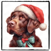 Christmas Dog Design Chocolate Labrador Retriever (1) Breed Cute Xmas Santa Hat Doggie