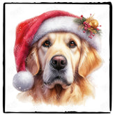 Christmas Dog Design Golden Retriever (3) Breed Cute Xmas Santa Hat Doggie