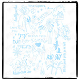 Billie Eilish Pale Blue Doodles Song Album Lyrics Design