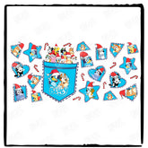 Bluey Characters Christmas Patches Festive Libby Wrap Design