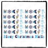 Xmas Bluey Kids Tv Show Christmas Nails Stickers