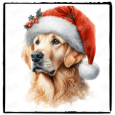 Christmas Dog Design Golden Retriever (2) Breed Cute Xmas Santa Hat Doggie