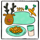 Cookies And Milk Reindeer Cookies Xmas Design