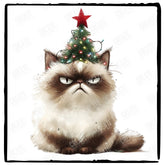 Cute Christmas Grumpy Cat Xmas Tree Design