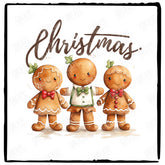 Cute Gingerbreads Christmas Festive Design