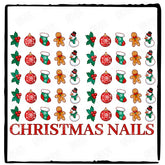 Christmas Snowmanm Gingerbread Bauble Festive Nail Stickers