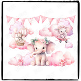 Pink Cute Elephant Mug Wrap Design