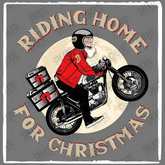 Riding Home For Christmas Santa On Motorbike Design