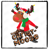 Happy Christ-Moose Cute Moose Santa Design
