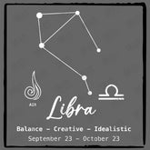 Libra Star Sign Without Frame Pattern Design