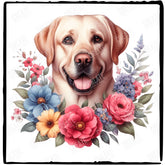 Cute Dog Labrador Retriever Breed Floral Design
