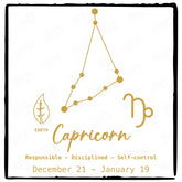 Capricorn Star Sign Gold Pattern Design