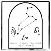 Leo Star Sign With Frame Pattern Design