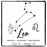Leo Star Sign Without Frame Pattern Design