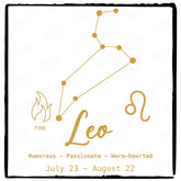 Leo Star Sign Gold Pattern Design
