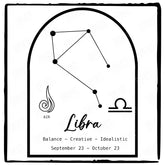 Libra Star Sign With Frame Pattern Design