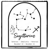 Sagittarius Star Sign With Frame Pattern Design