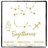 Sagittarius Star Sign Gold Pattern Design
