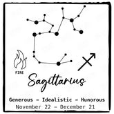 Sagittarius Star Sign Without Frame Pattern Design