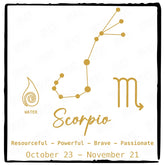 Scorpio Star Sign Gold Pattern Design