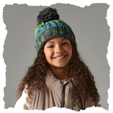 Junior Corckscrew Pom Pom Beanie - B486A