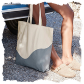 Organic Cotton Wave Print Maxi Tote - WM235