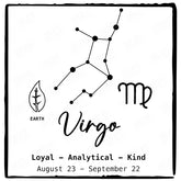 Virgo Star Sign Without Frame Pattern Design