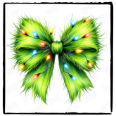 Grinch Bow Christmas Lights Festive Grinchmas Design