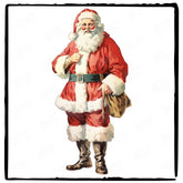 Christmas Standing Santa Pattern Design