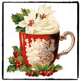 Christmas Chockolate Drink Flowers Pattern Design
