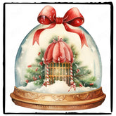 Christmas Snowglobe Aesthetic Pattern Design