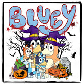 BLUEY Halloween Sign Characters Design
