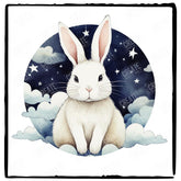 Navy Sky Sleepy Bunny Rabbit Design