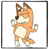 BLUEY Mum Chilli Dancing Happy Blue Kids TV Design