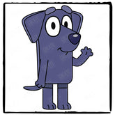BLUEY Jean Luc Waving Right Blue Kids TV Design