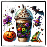 Halloween Coffee Spooky Pumpkin Toad Fall Pattern Design