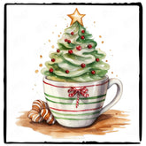 Christmas Chocolate Drink Christmas Tree Pattern Design