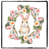 Easter Bunny Rabbit with Spring Wreath Design