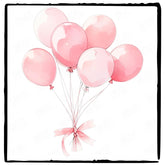 Birthday Balloons With Bow Pattern Design