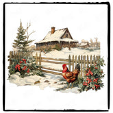 Christmas Snowy House Aesthetic Pattern Design