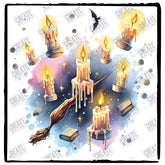 Harry Potter Broom & Candles Pattern Design
