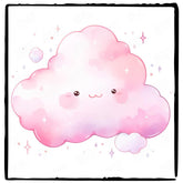 Cute Pink Smiley Cloud Pattern Design