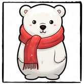 Cute Polar Bear With Christmas Tree Kids Christmas Character Design
