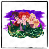 Hocus Pocus Sister Witches Cartoon Style Halloween Design