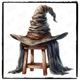 Harry Potter Sorting Hat On Stool Pattern Design