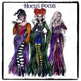 Hocus Pocus Sanderson Witches Tim Burton Style Halloween Design