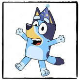 Birthday Happy Bluey Jumping Bday Design