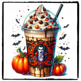 Halloween Coffee Vampire Fall Pattern Design